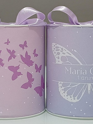 Lembrança borboleta lilás tubolata 7x6cm com laço