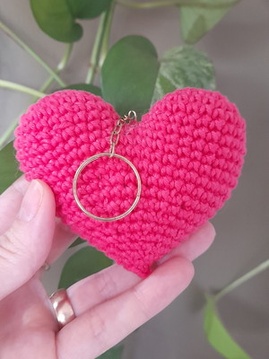 Coração amigurumi