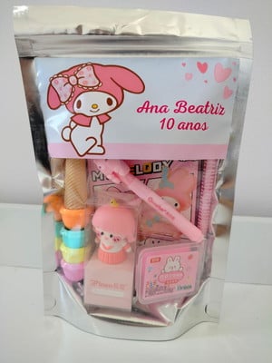 Kit papelaria fofa lembrancinha saquinho my melody