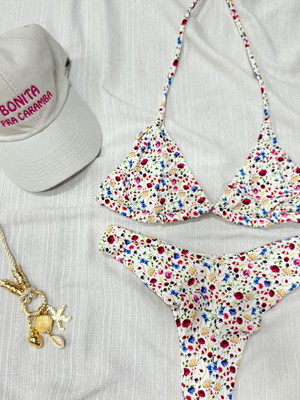 Biquíni cortininha floral liberty