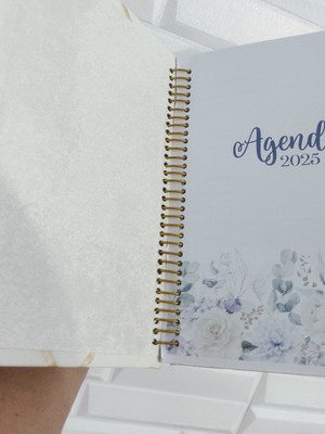 Agenda luxo com dourado . 1 dia por página , espiral em aço