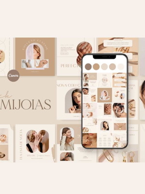 Pack canva semi jóias templates sofisticado instagram