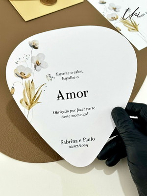 20 leques de papel para casamento