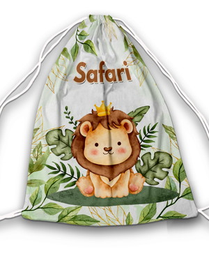 Mochilinhas sacolinha 19x28cm safari leão baby floresta