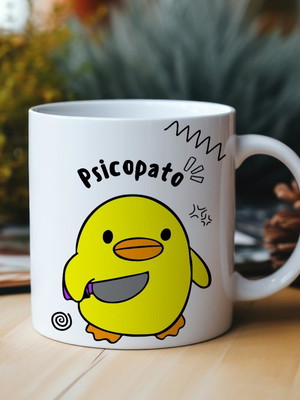 Caneca psicopato porcelana presente personalizado