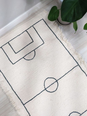 Tapete infantil boho - artesanal futebol algodão