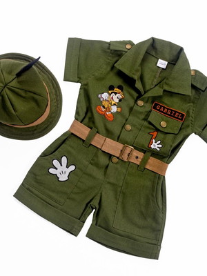 Macacão mickey safari infantil