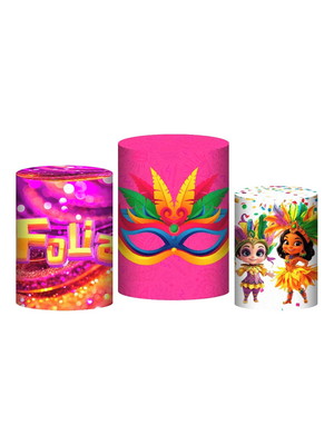 Trio capa cilindro carnaval 3d em tecido elástico