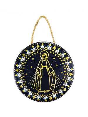 Mandala nossa senhora das graças em cerâmica 16cm