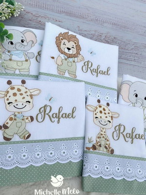 Coleção matrizes de bordado safari baby fofo