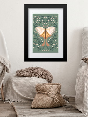 Quadro decorativo boho borboleta - 60x48 cm
