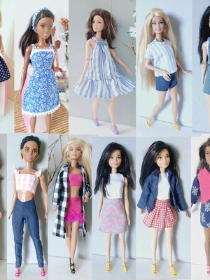 Kit moldes em pdf para roupas de boneca barbie