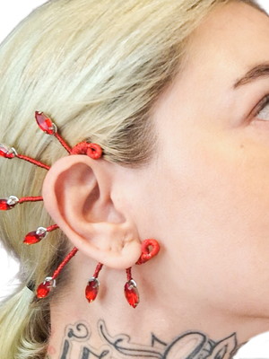 Carnaval - ear cuff vermelho