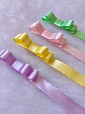 Lacinhos em cetim - laço duplo com fita n2