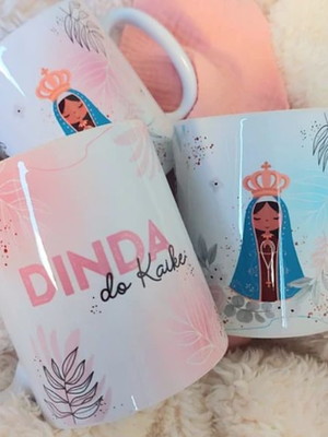 Caneca personalizada dindo e dinda batizado