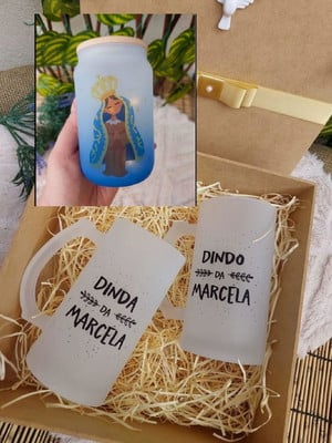 Caixa padrinhos com caneca de chopp