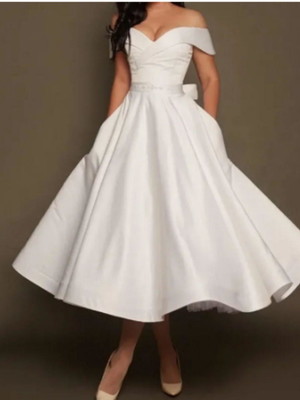 Vestido noiva branco midi