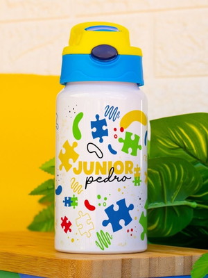 Garrafa squeeze volta as aulas personalizada menino 500ml
