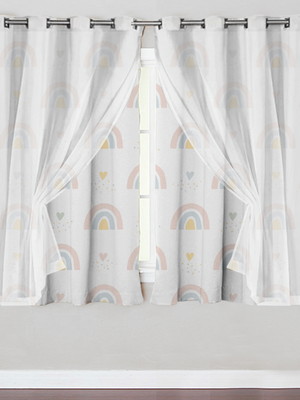 Cortina synth kids com voil 1,80x2,80m arco iris 03