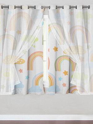 Cortina synth kids com voil 1,80x2,80m arco-íris 02