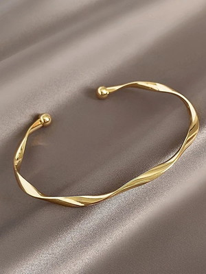 Bracelete ajustável feminino dourado fino elegante delicado