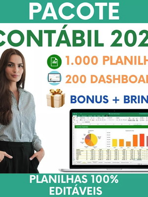 Kit 1000 planilhas contábil, contabilidade + bonus + brinde