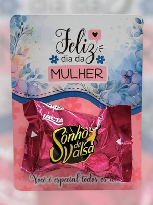 Lembrancinha dia das mulheres- 65 card com bombom
