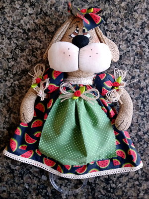 Porta pano de prato cachorro ou galinha