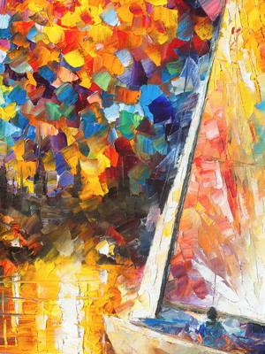 Quadro clássico de leonid afremov - esperando na chuva.