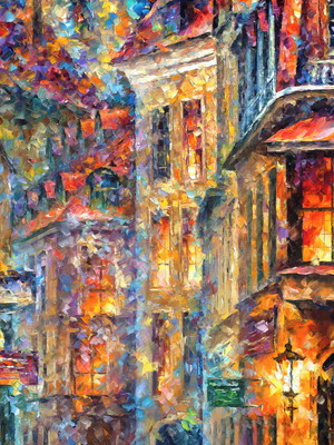Quadro clássico de leonid afremov - céu com lampejos.