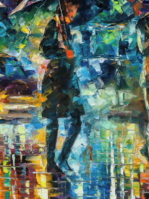 Quadro clássico de leonid afremov - chuva cheia de surpresas