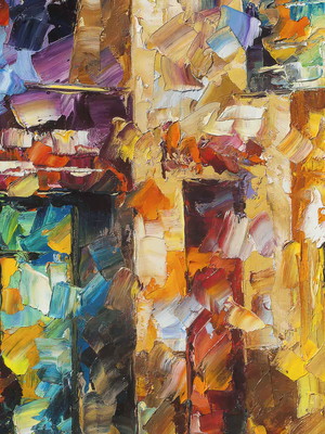 Quadro clássico de leonid afremov - pessoas na rua.