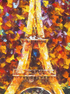 Quadro clássico de leonid afremov - recordações da torre eif