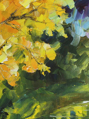 Quadro clássico de leonid afremov - recordações verdes.