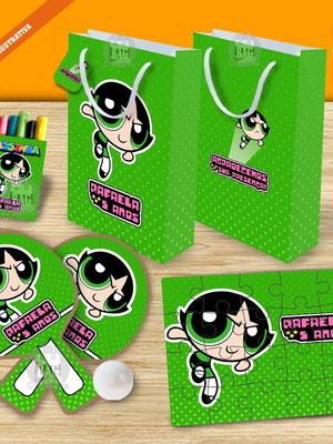 Kit completo sacolinha 02 meninas super poderosas docinho