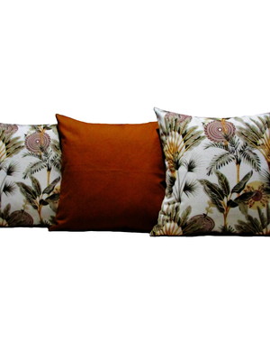 Capas almofadas 60 x 60 estampa floral conjunto 3 peças