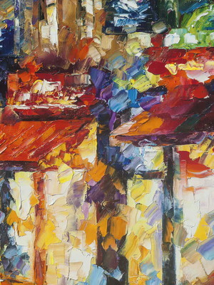 Quadro clássico de leonid afremov - chuva da noite.