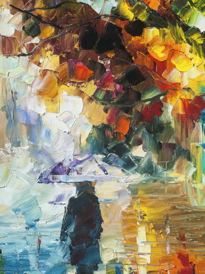 Quadro clássico de leonid afremov - chuva recente.
