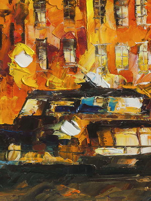 Quadro clássico de leonid afremov - recordações do passado.