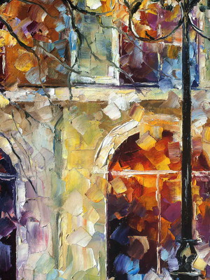 Quadro clássico de leonid afremov - janelas com lembranças.