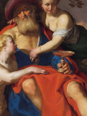 Quadro clássico de abraham bloemaert - ló e suas filhas.