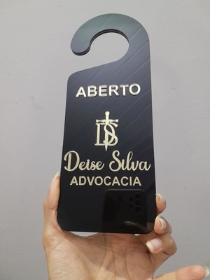 Placa aberto/fechado para maçaneta