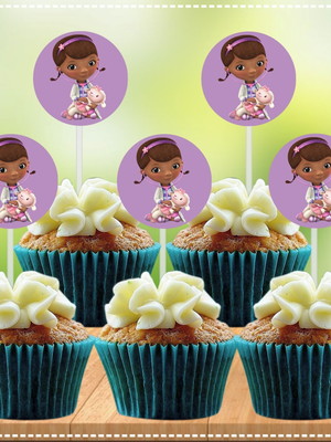 Topper para cupcake doutora brinquedos (arte digital)