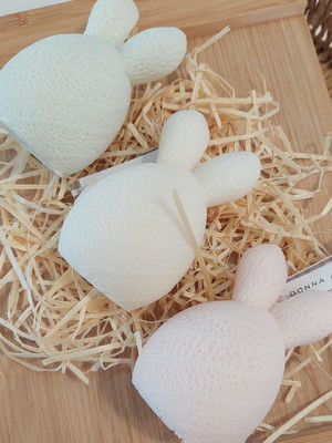 Vela páscoa coelhos rendado