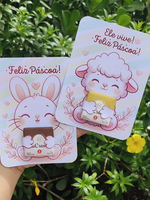 Card com tablete cacau show 5g- páscoa