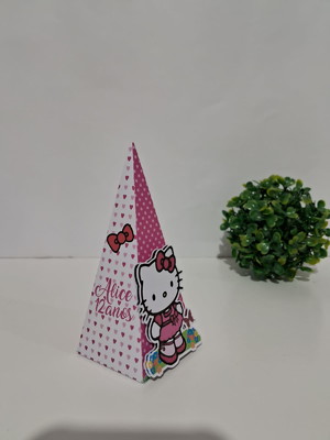 Caixa pirâmide - hello kitty
