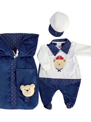 Saída maternidade menino 04 peças bryan roupa de bebê