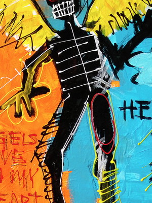 Quadro clássico de jean michel basquiat - céu.