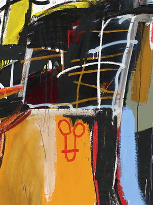 Quadro clássico de jean michel basquiat - assassino.