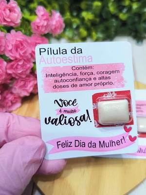 Card com chicletinho- dia da mulher